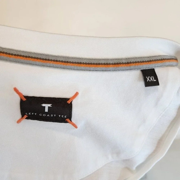 Left Coast Tee Men's Cotton Short Sleeve‎ Crew Neck Tee in White Size XXL - Picture 6 of 10